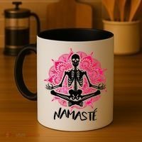 Halloween Namaste Skeleton Coffee Mug thumb 4