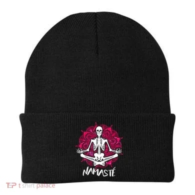 Halloween Namaste Skeleton Beanie