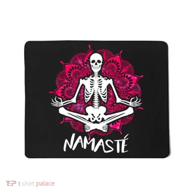 Halloween Namaste Skeleton Mousepad