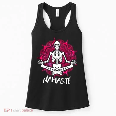 Halloween Namaste Skeleton Women's Tank Top