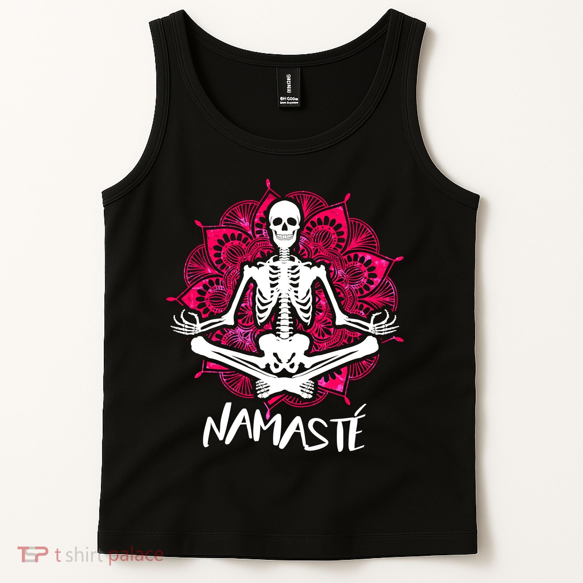 Halloween Namaste Skeleton Tank Top
