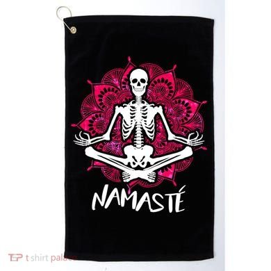 Halloween Namaste Skeleton Golf Towel