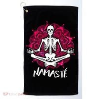 Halloween Namaste Skeleton Golf Towel thumb 0