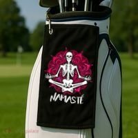 Halloween Namaste Skeleton Golf Towel thumb 2