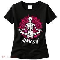 Halloween Namaste Skeleton Women's T-Shirt thumb 0