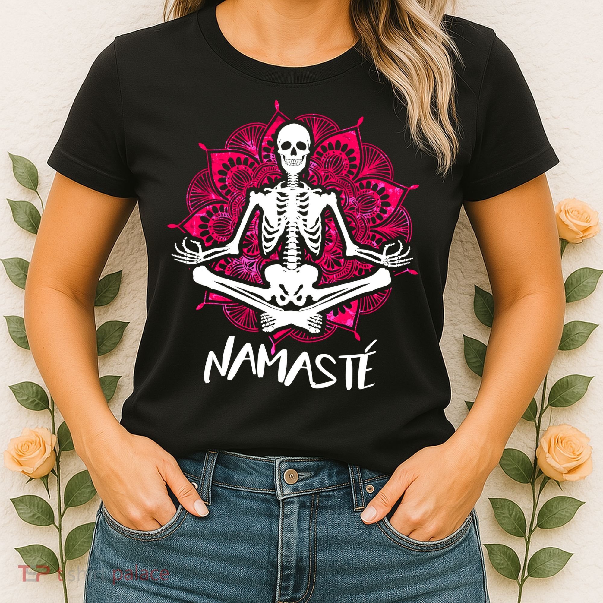 Halloween Namaste Skeleton Women's T-Shirt