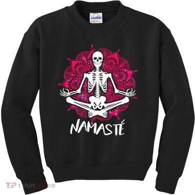 Halloween Namaste Skeleton Kids Sweatshirt