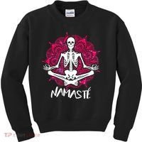 Halloween Namaste Skeleton Kids Sweatshirt thumb 0