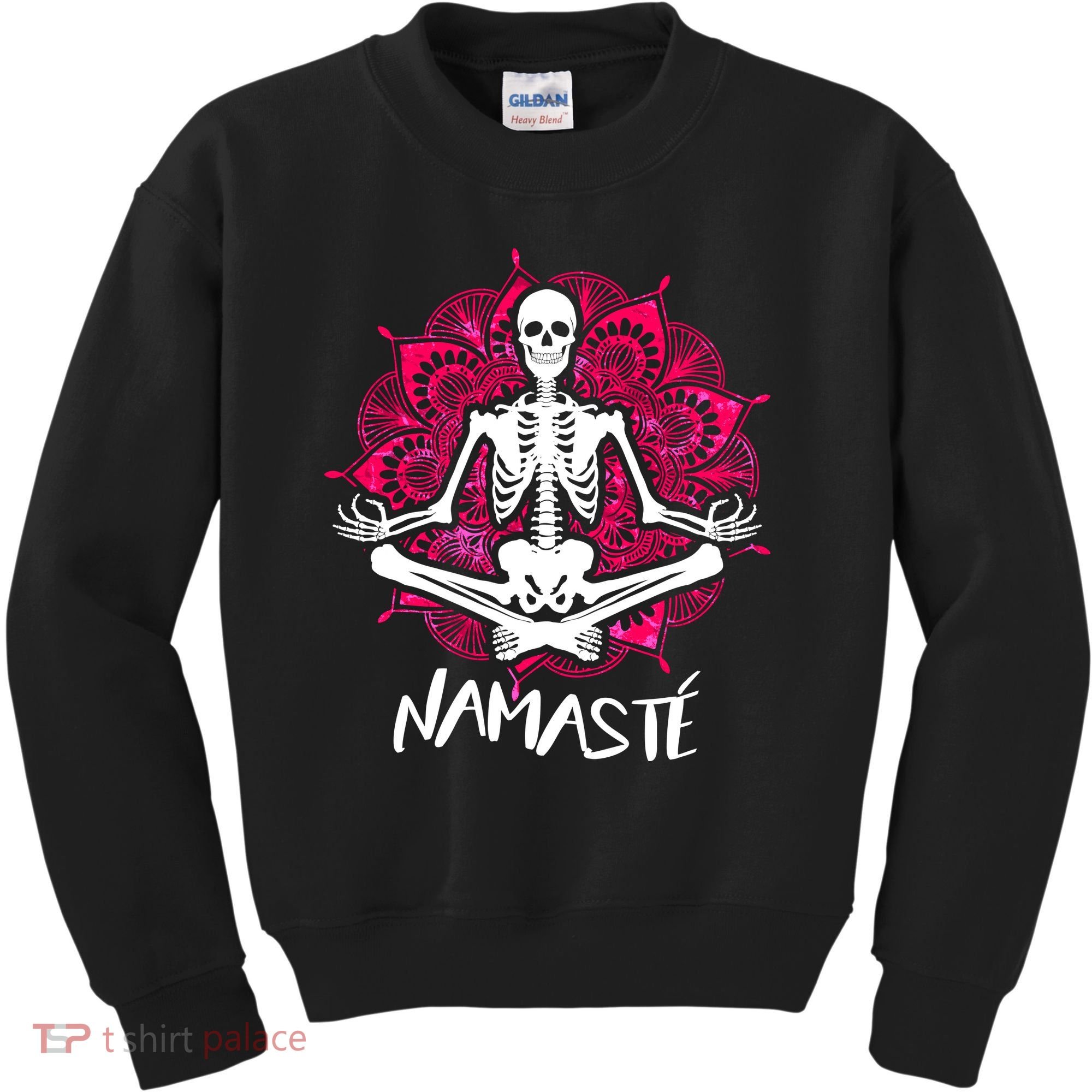 Halloween Namaste Skeleton Kids Sweatshirt