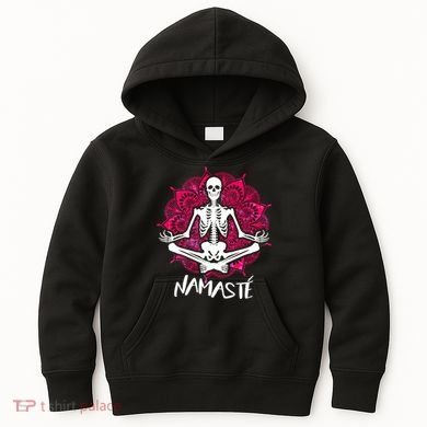 Halloween Namaste Skeleton Kids Hoodie
