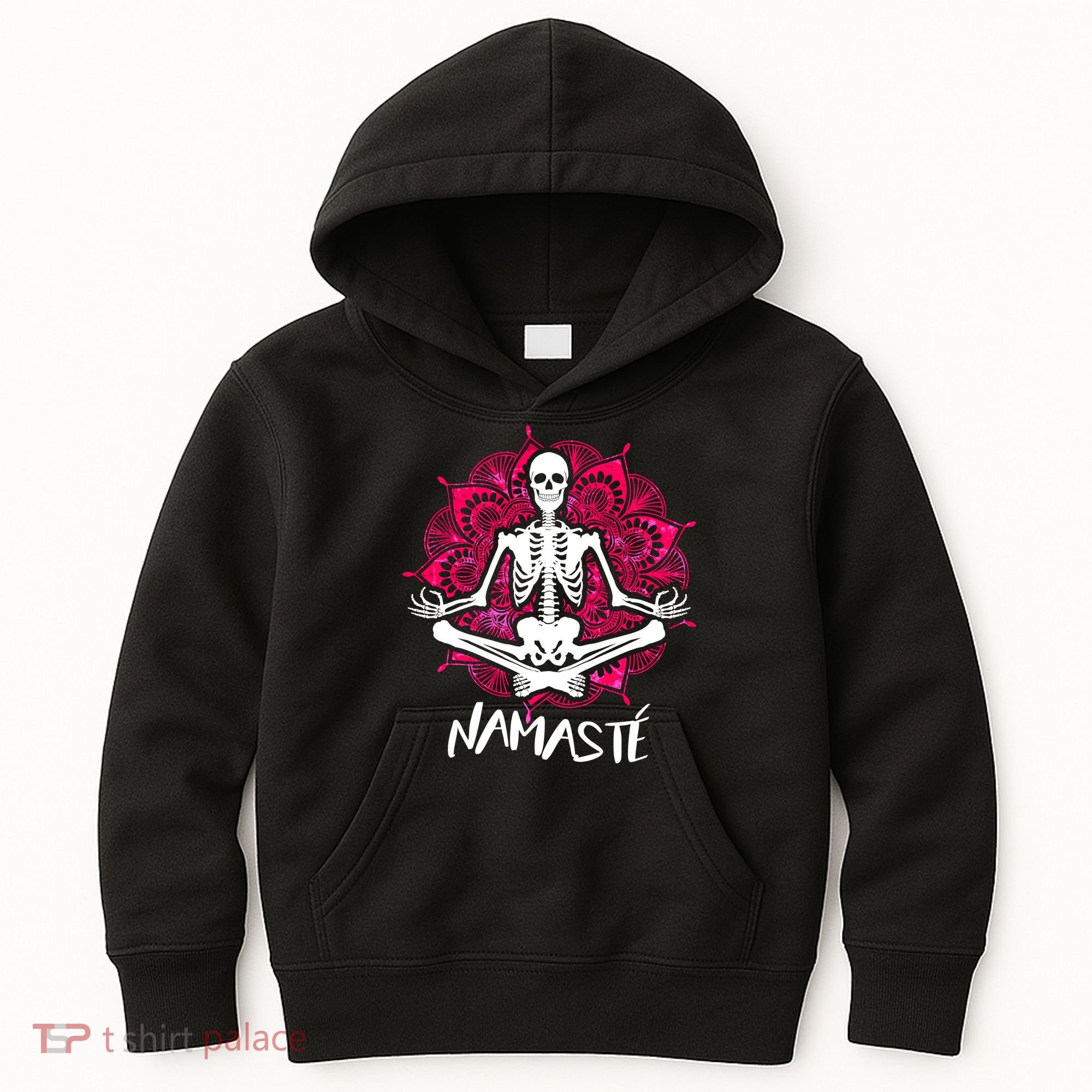 Halloween Namaste Skeleton Kids Hoodie