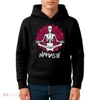 Halloween Namaste Skeleton Kids Hoodie thumb 4