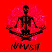 Halloween Namaste Skeleton Santa Hat thumb 1
