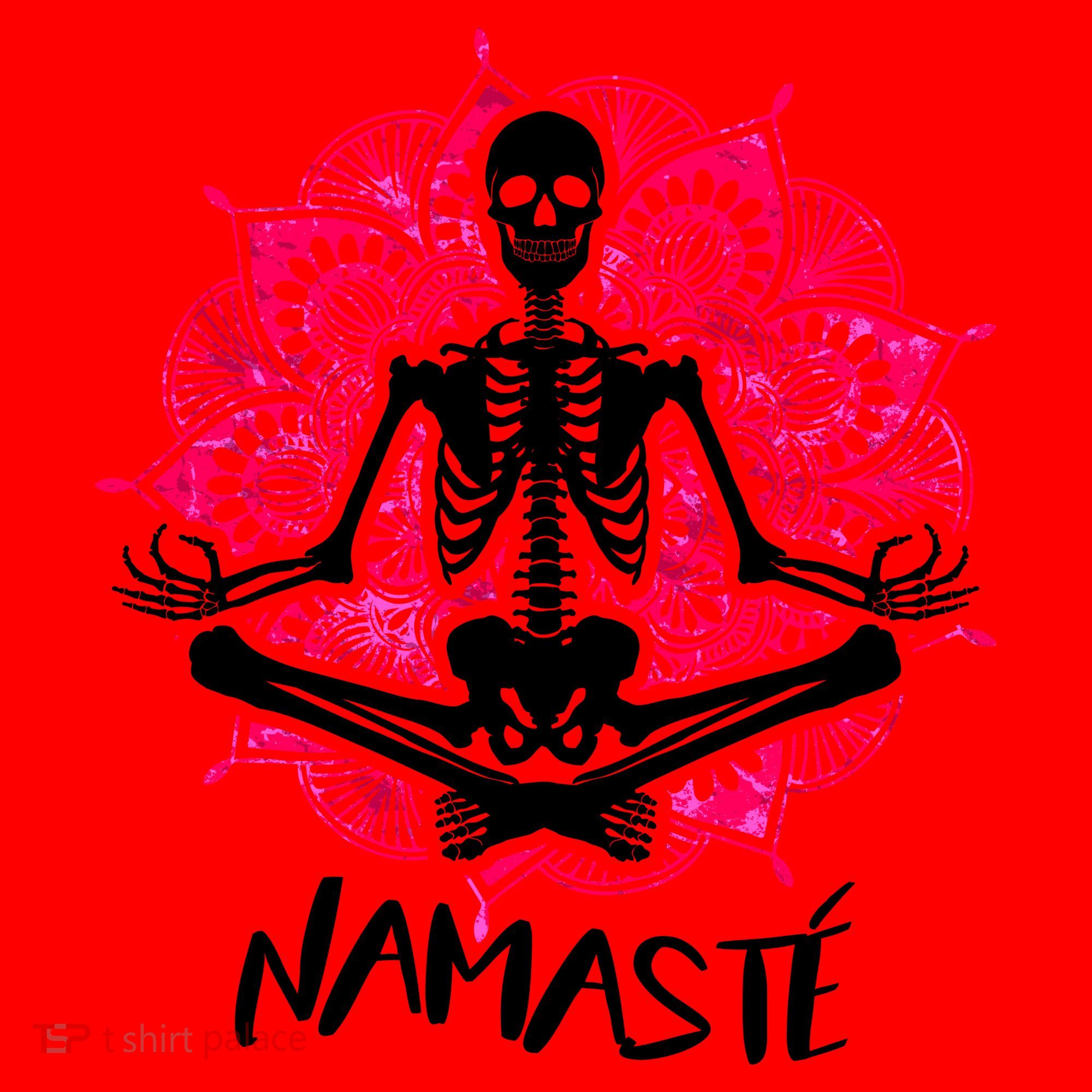 Halloween Namaste Skeleton Santa Hat
