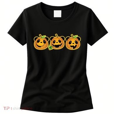 Halloween Panda Pumpkins Women's T-Shirt