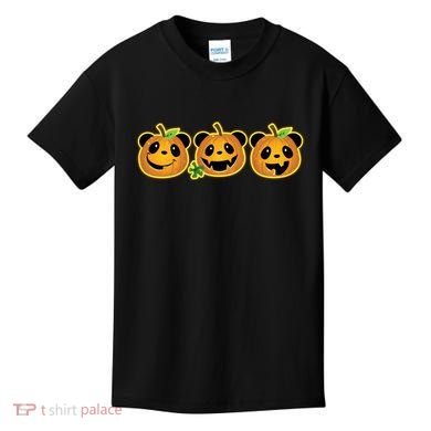 Halloween Panda Pumpkins Kids T-Shirt