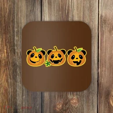 Halloween Panda Pumpkins Coaster
