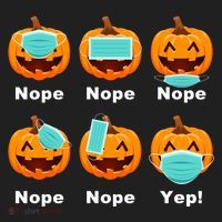 Halloween Pandemic Pumpkin Mask Funny Cute Women's Sweatshirt thumb 2