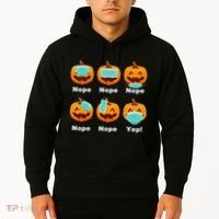 Halloween Pandemic Pumpkin Mask Funny Cute Hoodie thumb 2