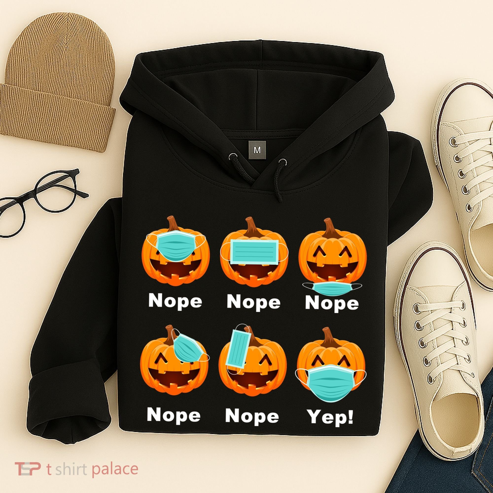 Halloween Pandemic Pumpkin Mask Funny Cute Hoodie
