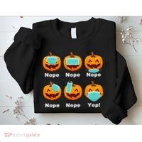 Halloween Pandemic Pumpkin Mask Funny Cute Sweatshirt thumb 2