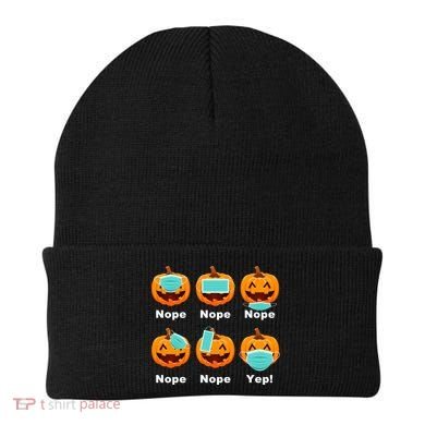 Halloween Pandemic Pumpkin Mask Funny Cute Beanie