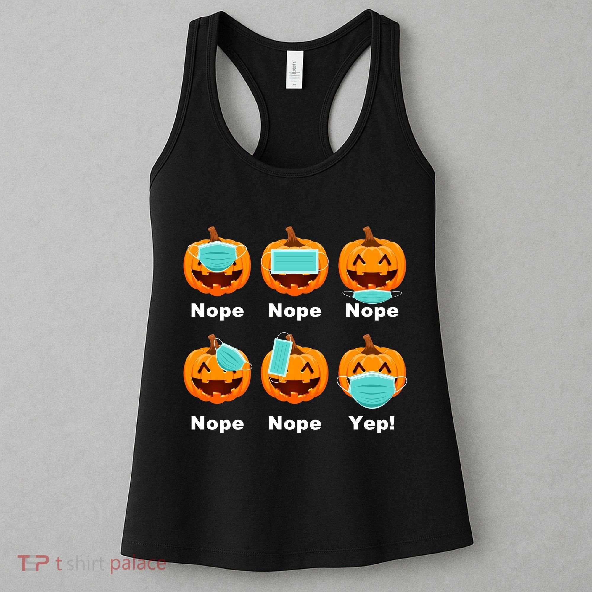 Halloween Pandemic Pumpkin Mask Funny Cute Women's Tank Top