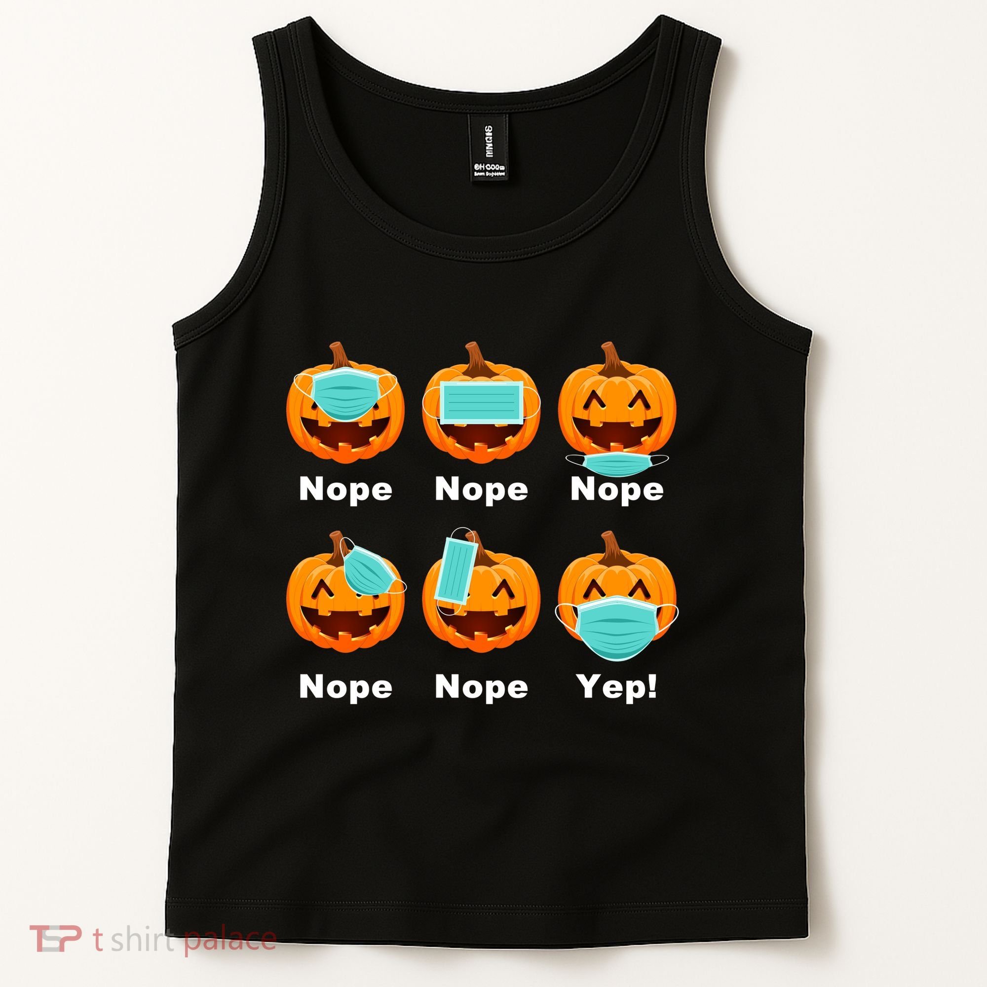 Halloween Pandemic Pumpkin Mask Funny Cute Tank Top