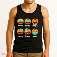 Halloween Pandemic Pumpkin Mask Funny Cute Tank Top thumb 3