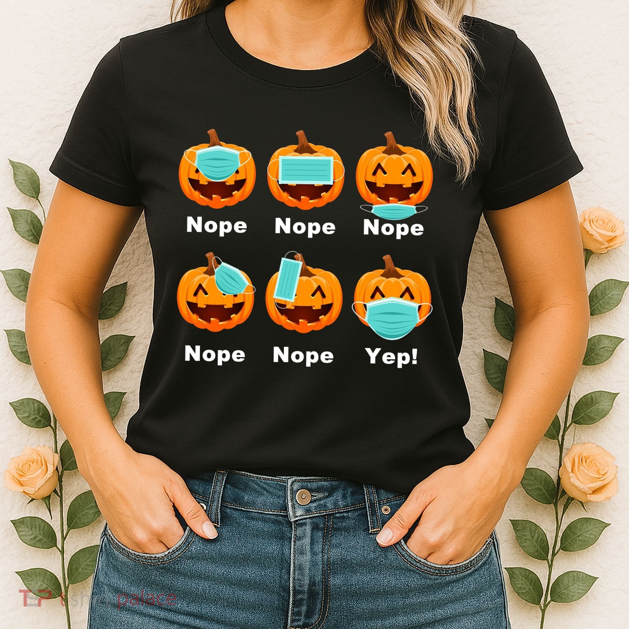 Halloween Pandemic Pumpkin Mask Funny Cute Women's T-Shirt