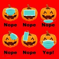Halloween Pandemic Pumpkin Mask Funny Cute Santa Hat thumb 1