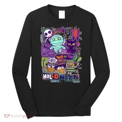 Halloween Party Doodles Long Sleeve Shirt