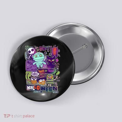 Halloween Party Doodles Button