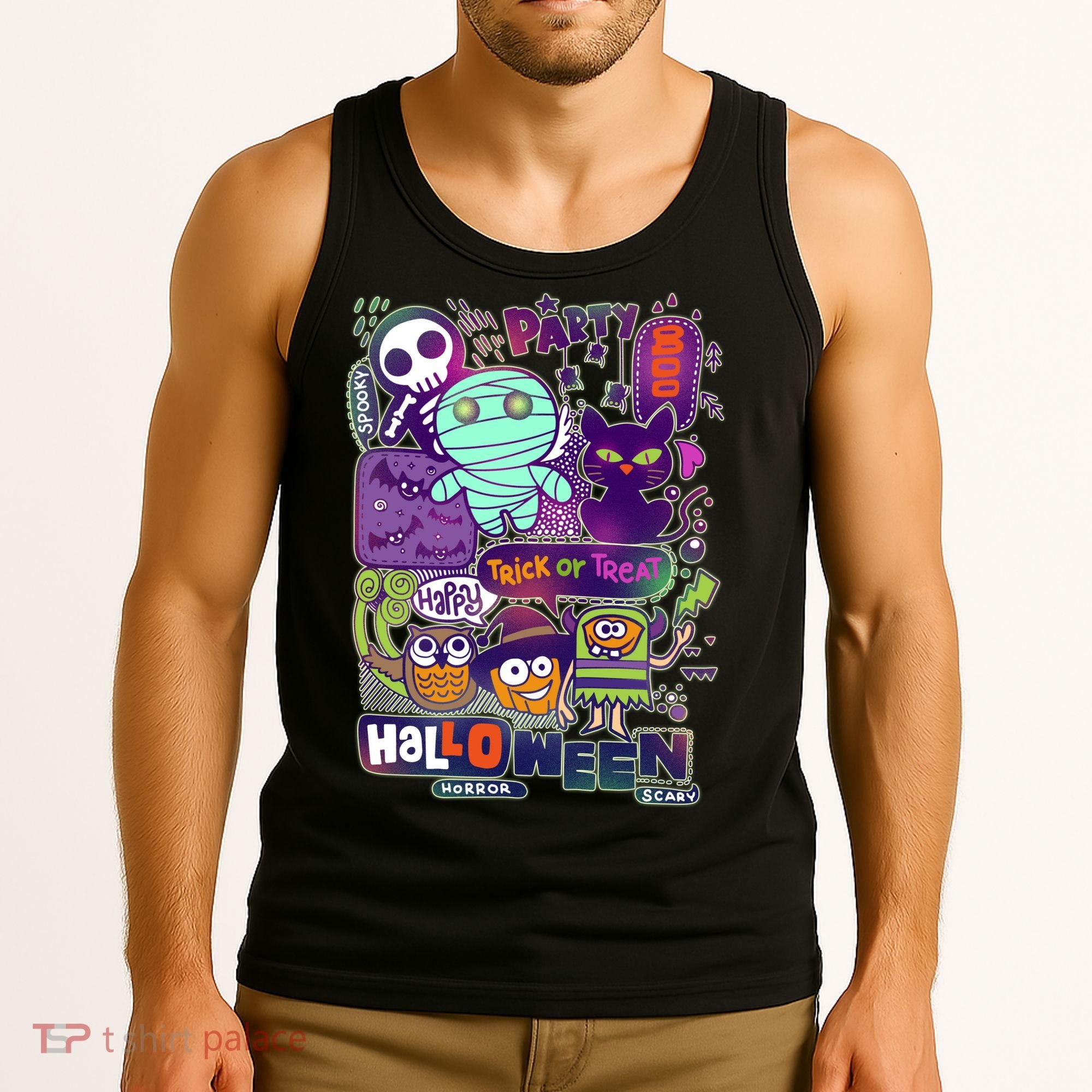 Halloween Party Doodles Tank Top
