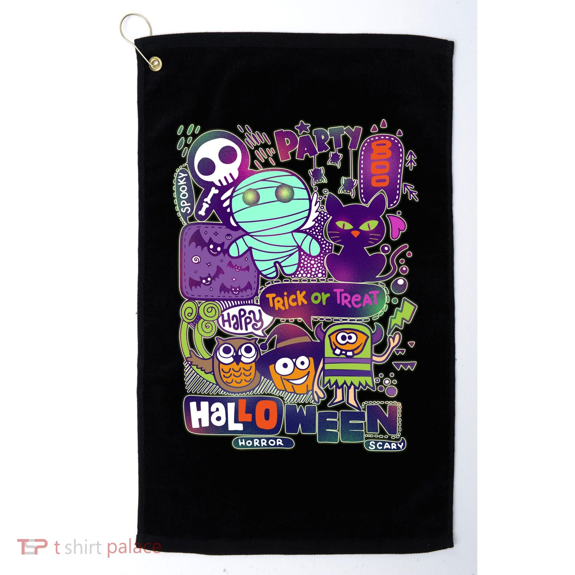 Halloween Party Doodles Golf Towel