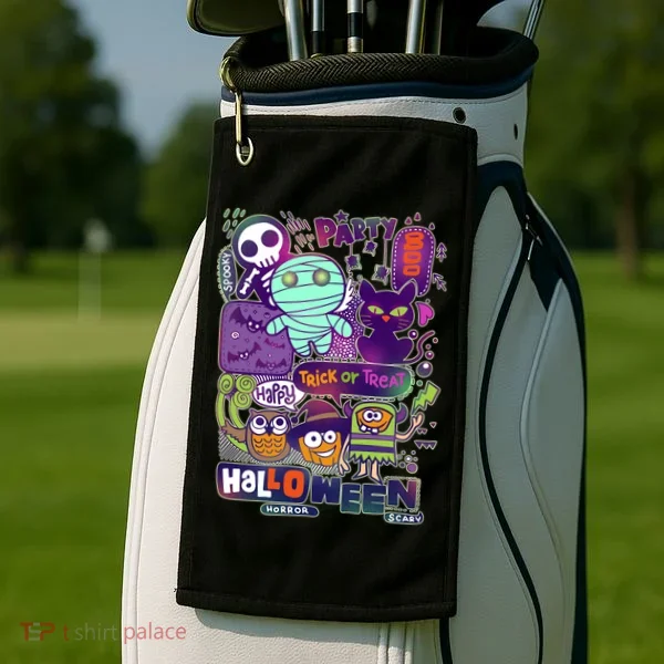 Halloween Party Doodles Golf Towel