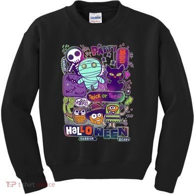Halloween Party Doodles Kids Sweatshirt