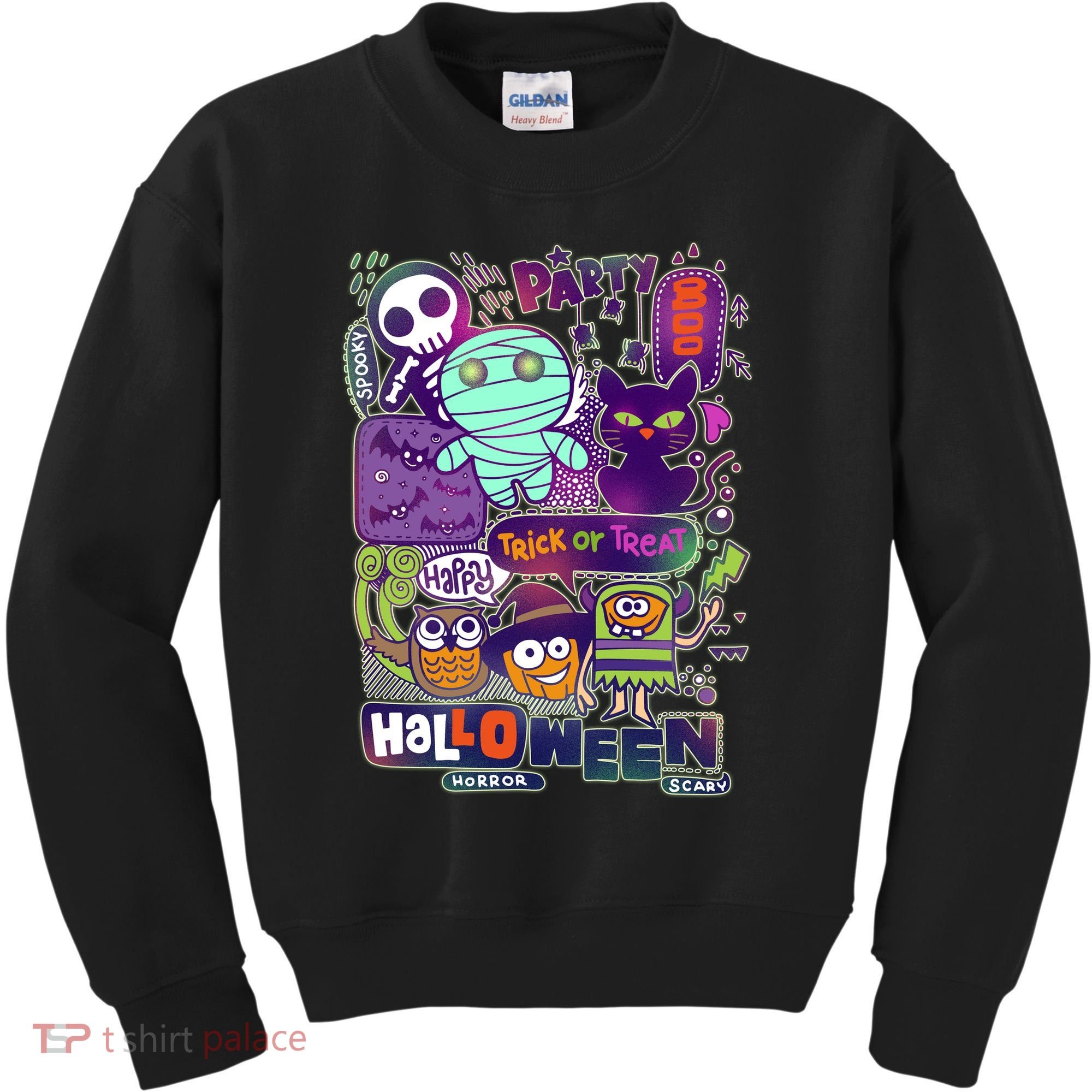 Halloween Party Doodles Kids Sweatshirt