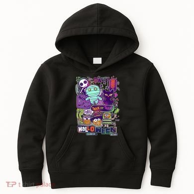 Halloween Party Doodles Kids Hoodie
