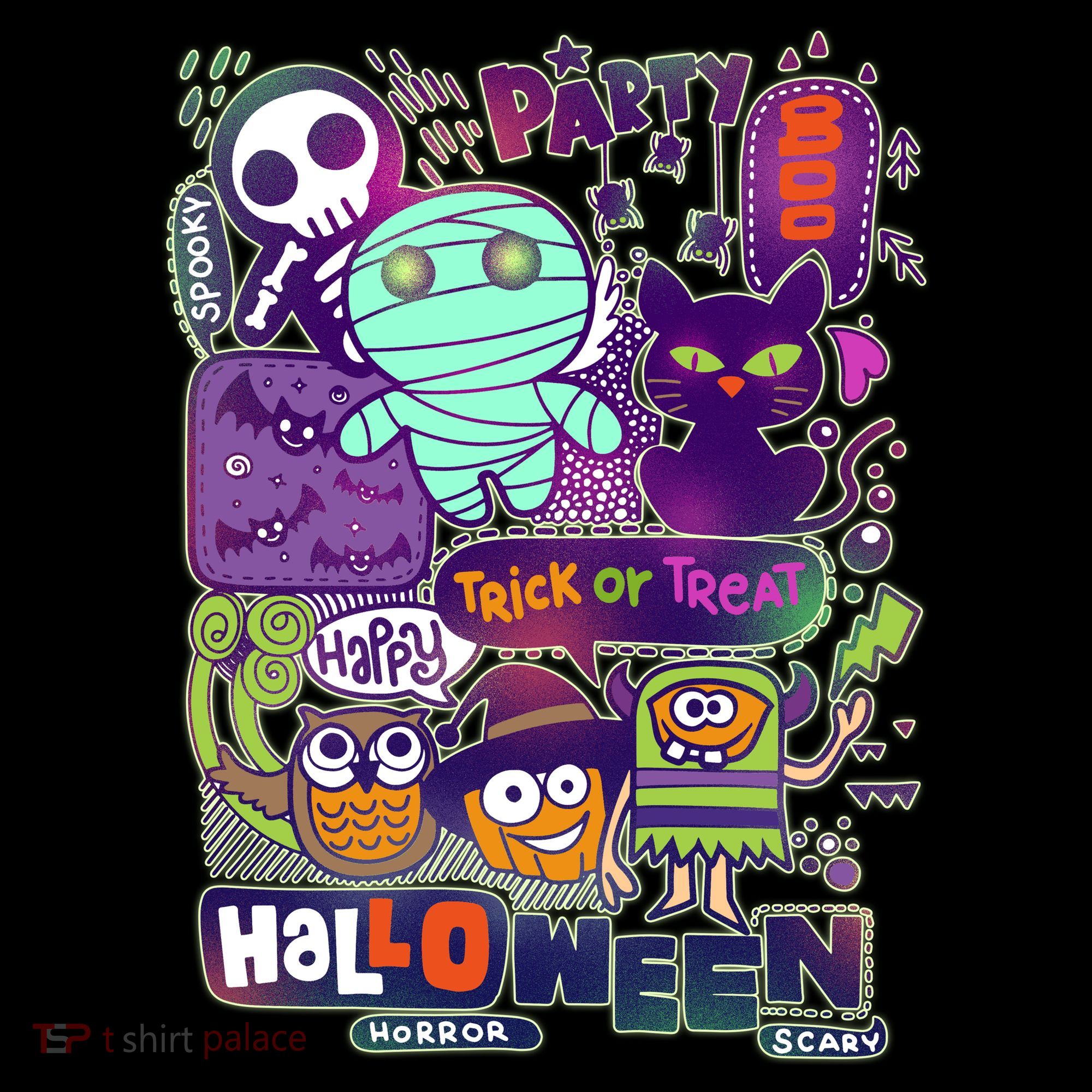 Halloween Party Doodles Kids Hoodie