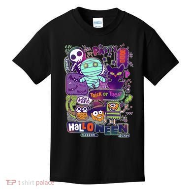Halloween Party Doodles Kids T-Shirt