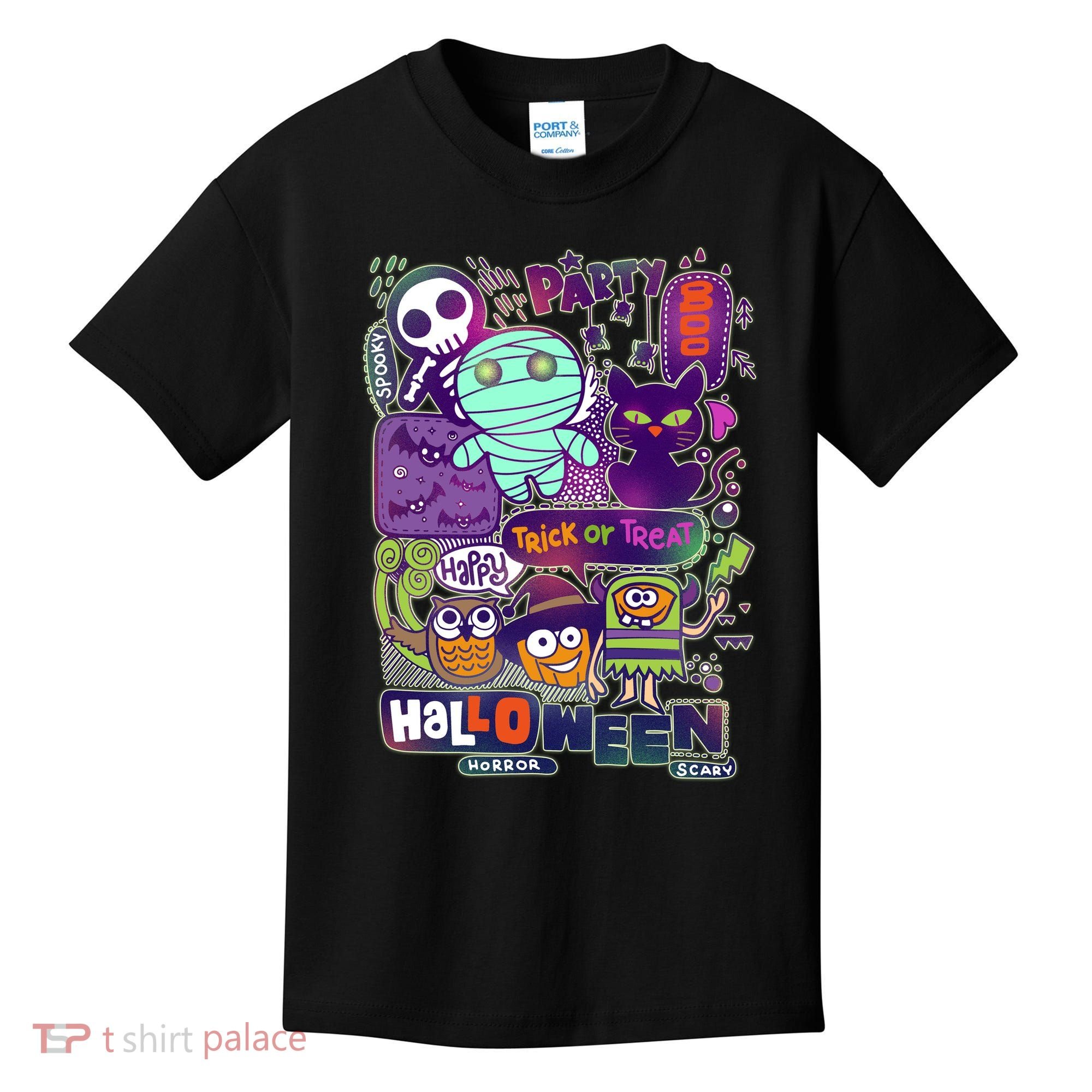 Halloween Party Doodles Kids T-Shirt
