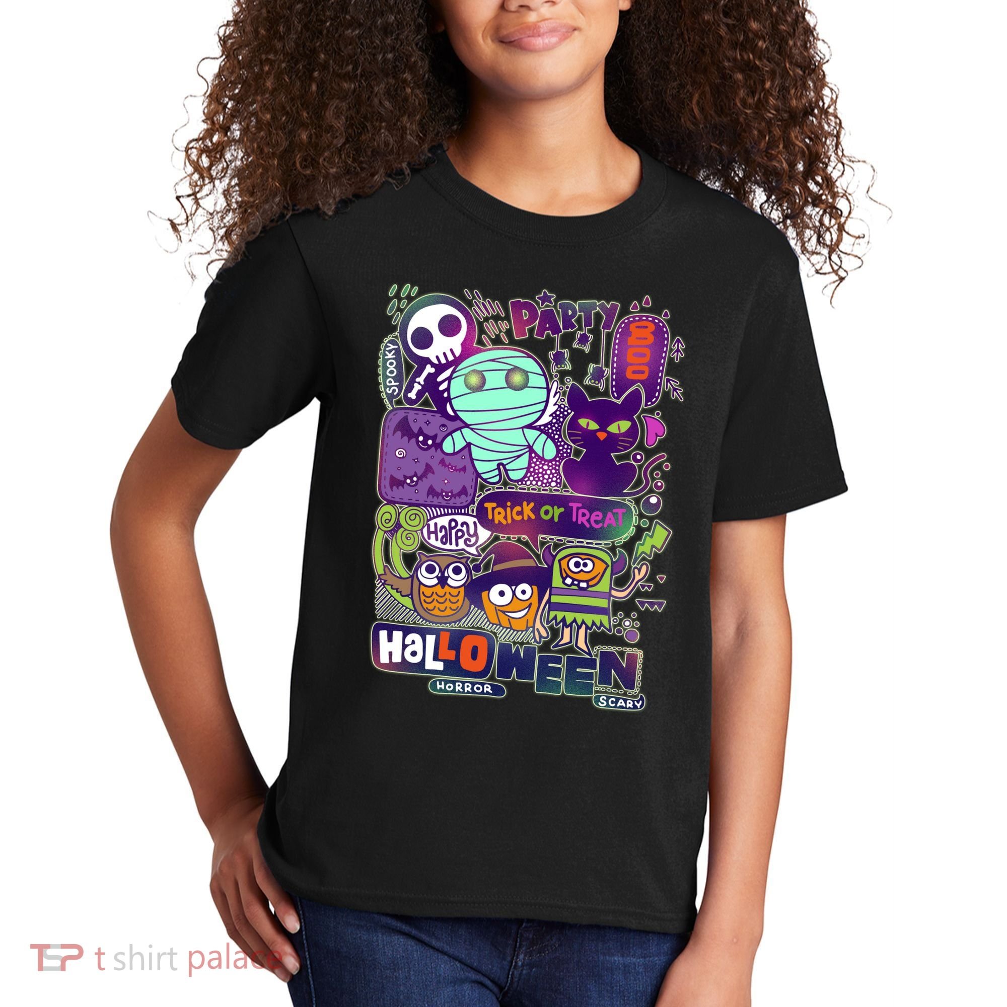 Halloween Party Doodles Kids T-Shirt