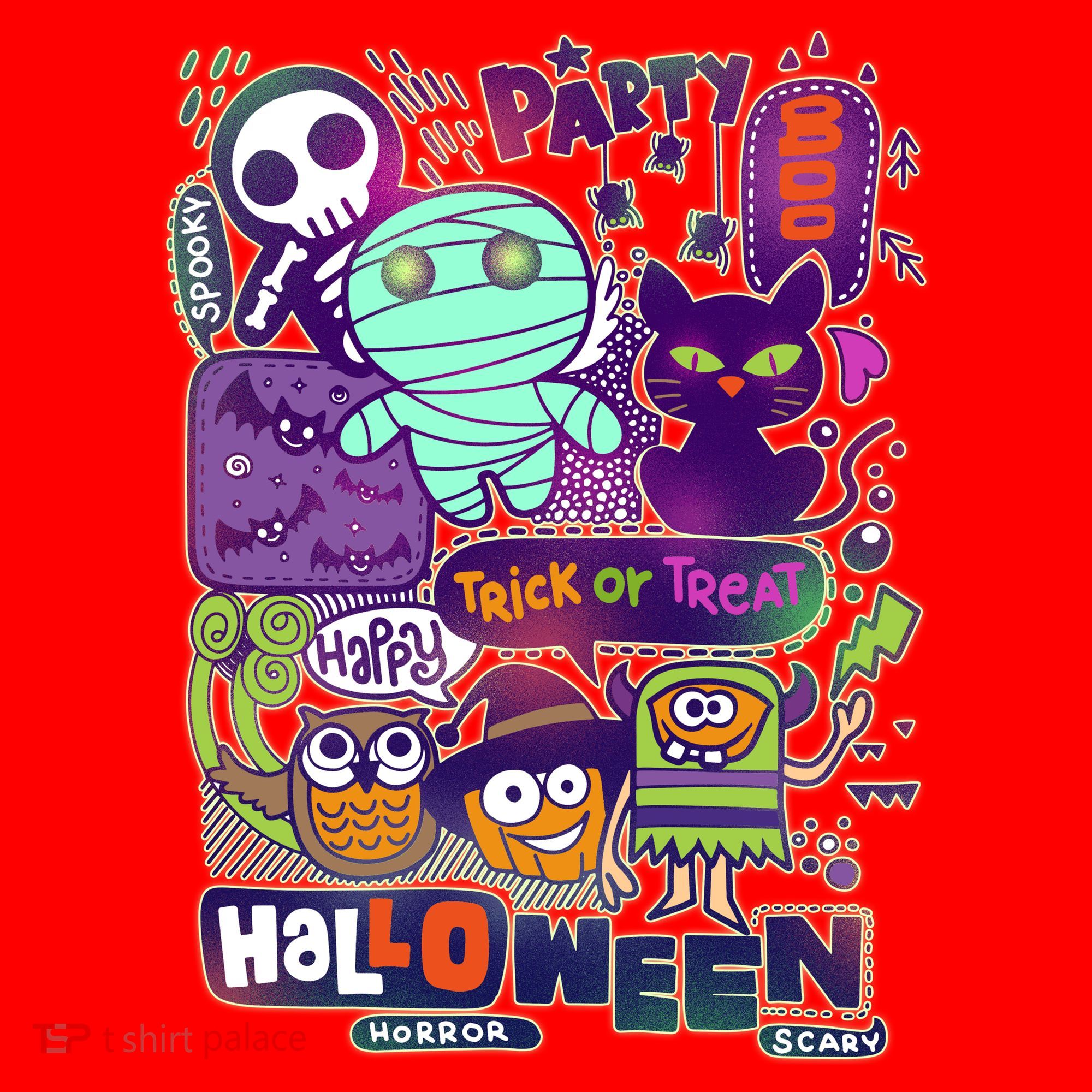 Halloween Party Doodles Santa Hat