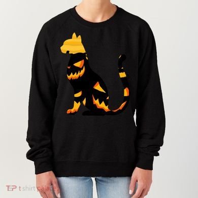 Halloween Pumpkin Cat Women's Sweatshirt