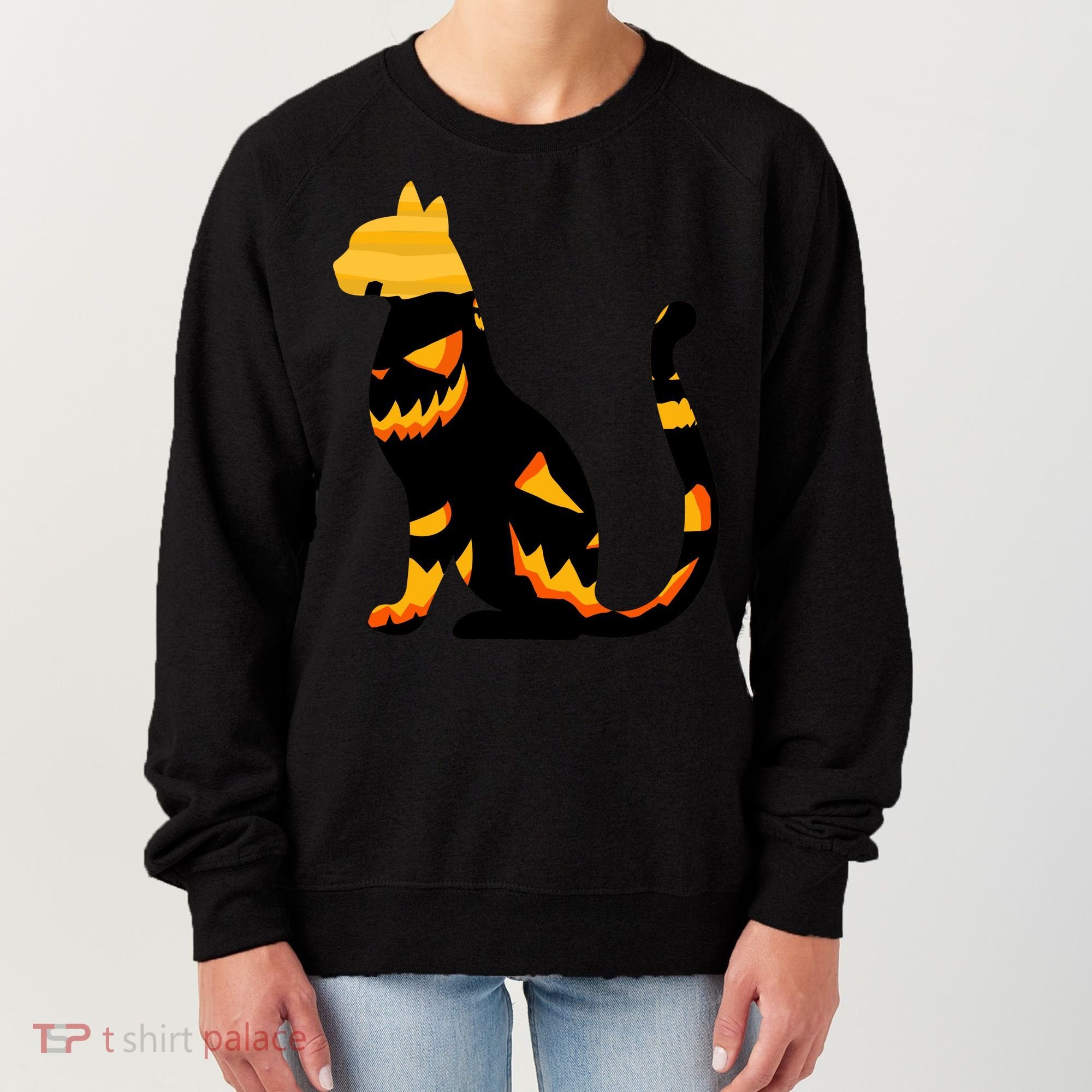 Halloween Pumpkin Cat Women's Sweatshirt