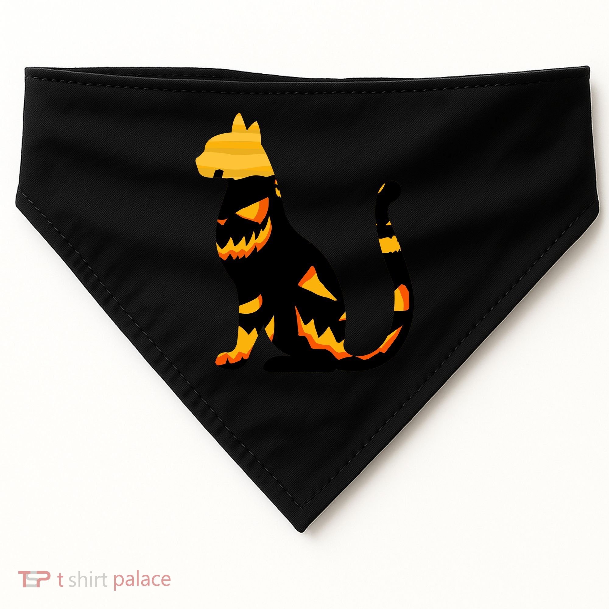 Halloween Pumpkin Cat USA-Made Doggie Bandana