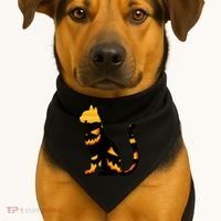 Halloween Pumpkin Cat USA-Made Doggie Bandana thumb 1
