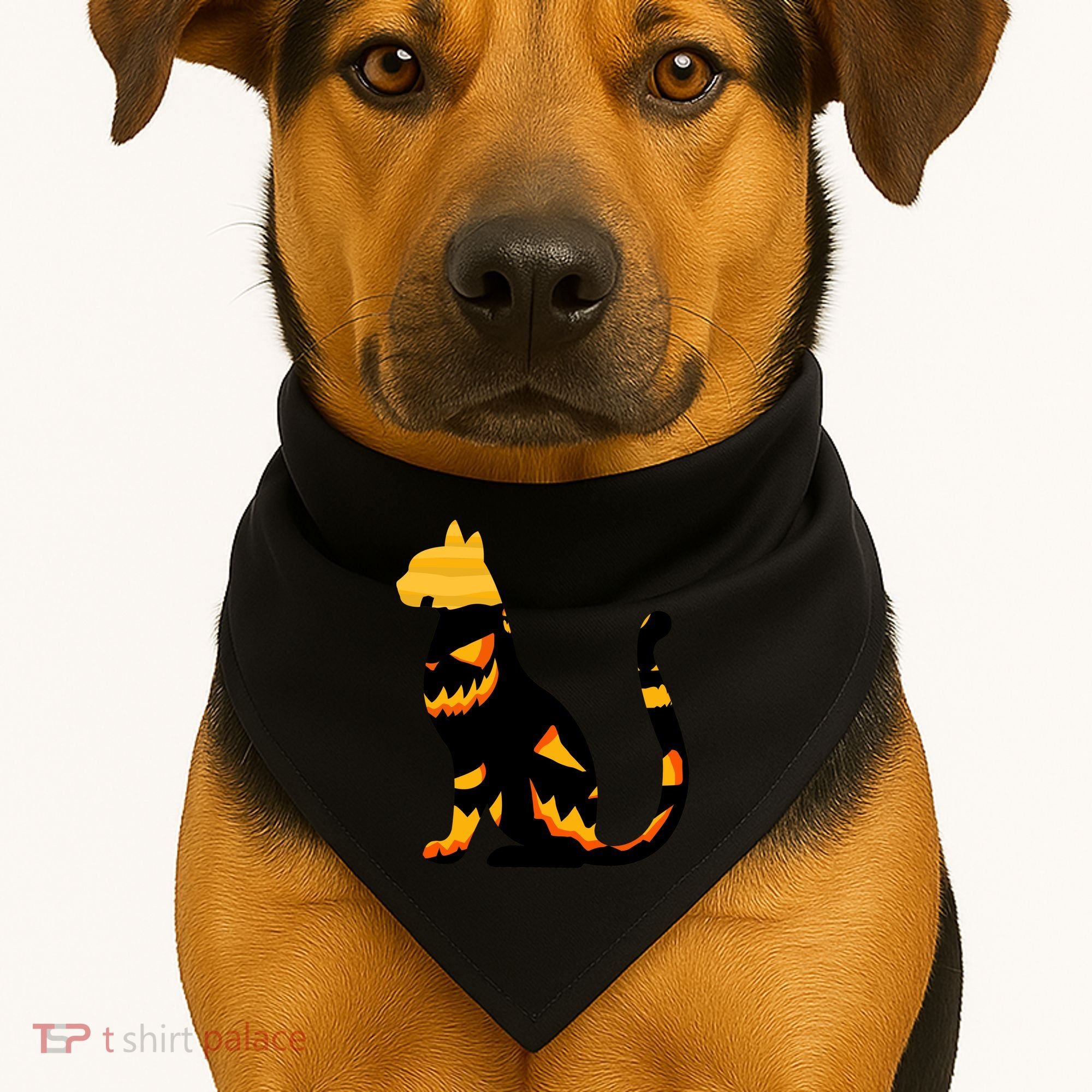 Halloween Pumpkin Cat USA-Made Doggie Bandana
