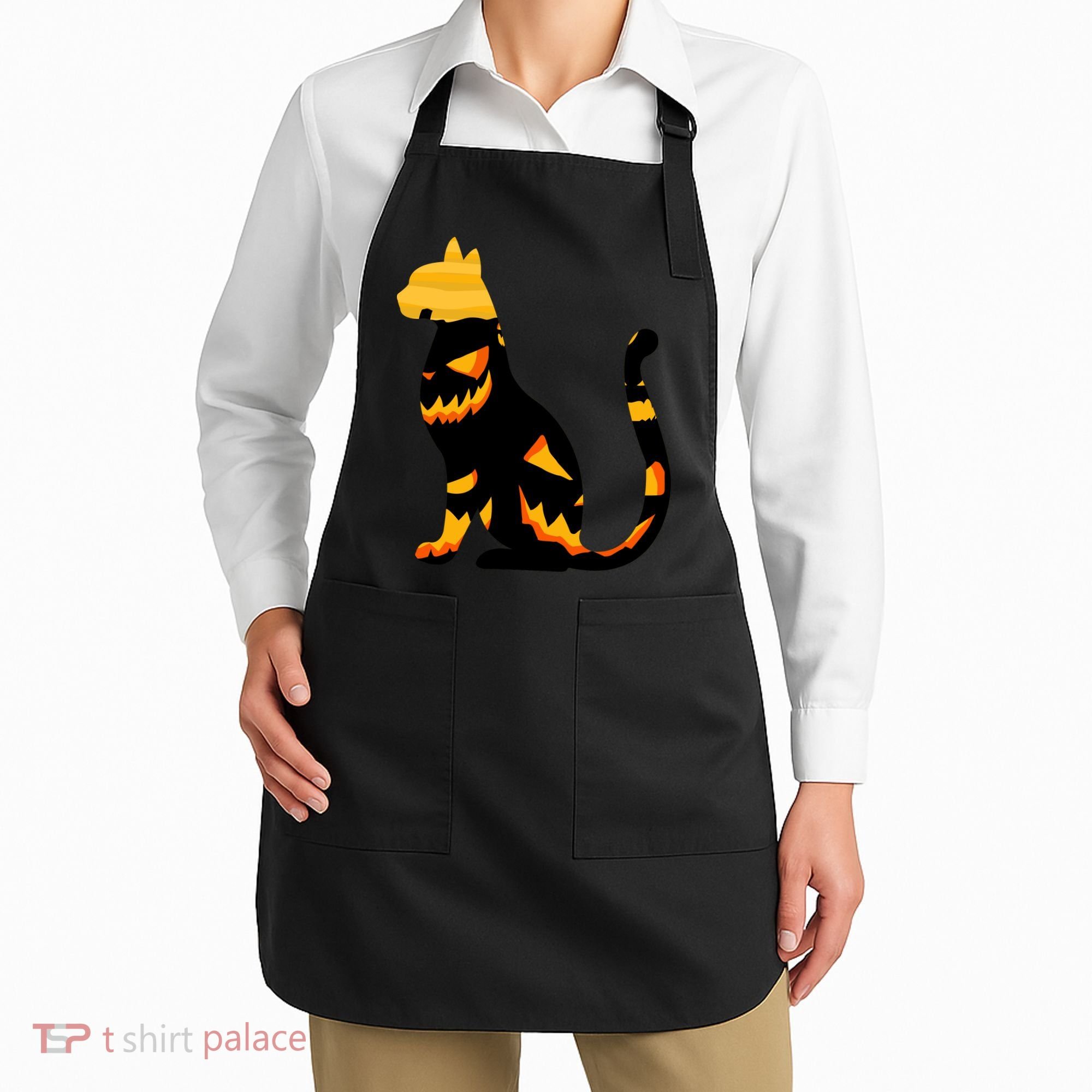 Halloween Pumpkin Cat Apron